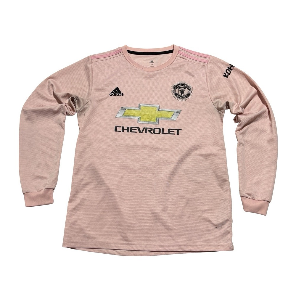 adidas Men's Manchester United Long Sleeve Jersey Pink *FLAWED* Size M 19.5 x 27